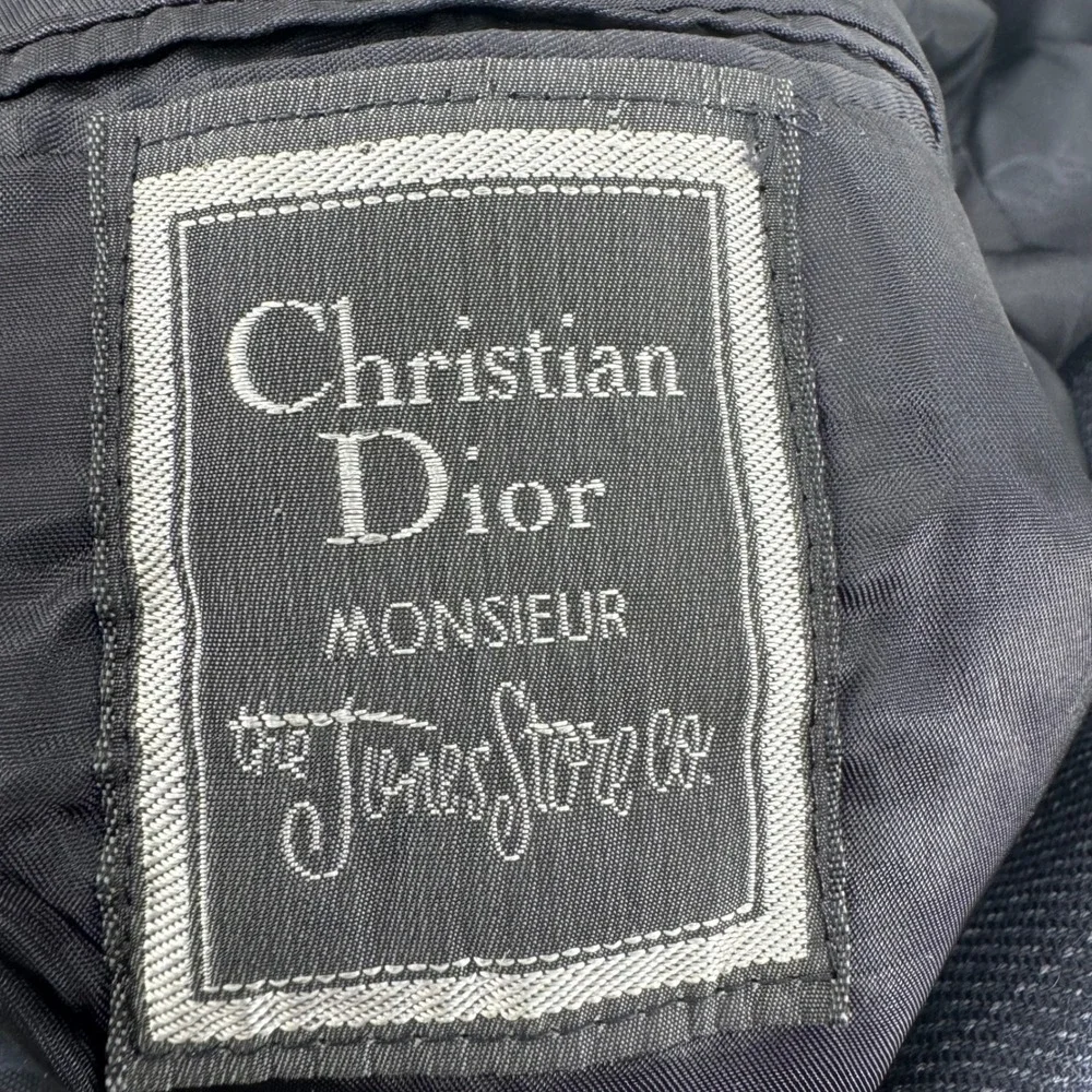 Christian Dior Monsieur Wool‎ Blazer Jacket Men's Dark Blue Button Front Classic